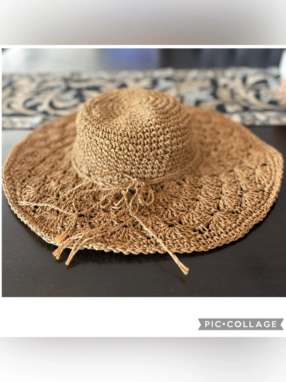 Altar’d State Crochet Floppy Sun Hat – One Size – Natural Tan